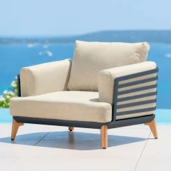Salon de jardin aluminium 5 places 5 pcs Monte Carlo Gris anthracite et beige