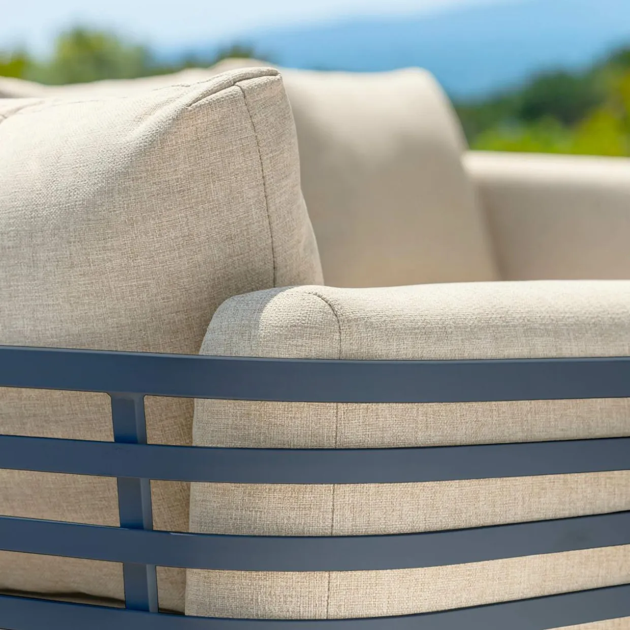Salon de jardin aluminium 5 places 5 pcs Monte Carlo Gris anthracite et beige
