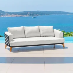 Salon de jardin aluminium 5 places 5 pcs Monte Carlo Gris anthracite et gris clair