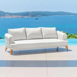 Salon de jardin aluminium 7 places 6 pcs Monte Carlo Blanc et gris clair