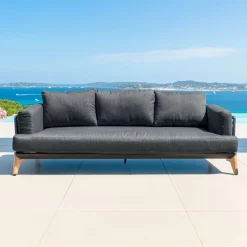 Salon de jardin aluminium 7 places 6 pcs Monte Carlo Gris anthracite