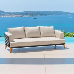 Salon de jardin aluminium 7 places 6 pcs Monte Carlo Gris anthracite et taupe