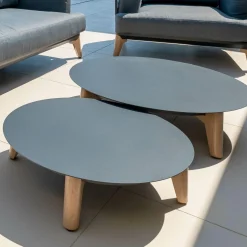 Salon de jardin aluminium 7 places 6 pcs Monte Carlo Gris anthracite et taupe