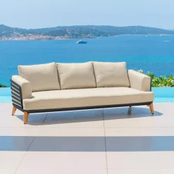 Salon de jardin aluminium 8 places 6 pcs Monte Carlo Gris anthracite et beige