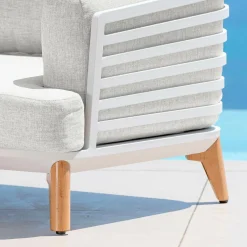 Salon de jardin aluminium 9 places 12 pcs Monte Carlo Blanc et gris clair