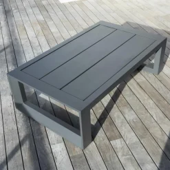 Salon de jardin d'angle aluminium 5 places Elba Gris anthracite