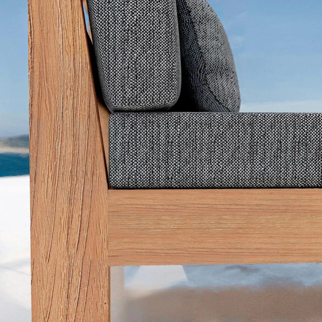 Salon de jardin en bois d'acacia 5 places 4 pcs Bornéo Gris anthracite