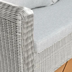Salon de jardin en résine tressée 4 places 4 pcs Calvi Gris et gris clair
