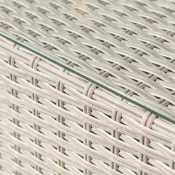 Salon de jardin en résine tressée 5 places 6 pcs Palma Gris et beige