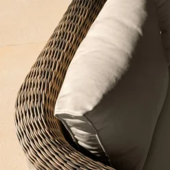 Salon de jardin en résine tressée 4 places 4 pcs Calvi Sepia et taupe