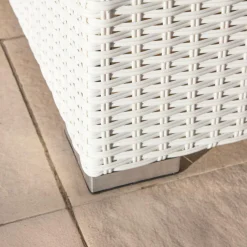 Salon de jardin en résine tressée 4 places 4 pcs Palma Blanc et taupe