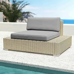 Salon de jardin en résine tressée 9 places 9 pcs Palma Gris et anthracite