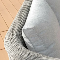 Salon de jardin en résine tressée 5 places 4 pcs Calvi Gris et gris clair