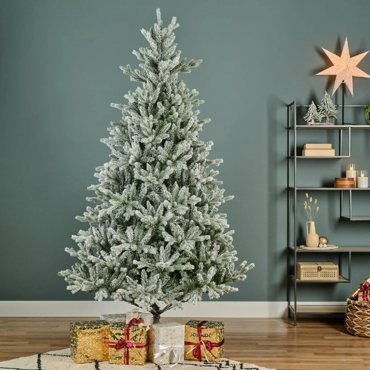 Sapin artificiel de Noël (H180 cm) Allix Vert enneigé