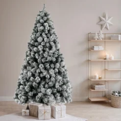 Sapin artificiel de Noël (H240 cm) Edmonton Vert enneigé