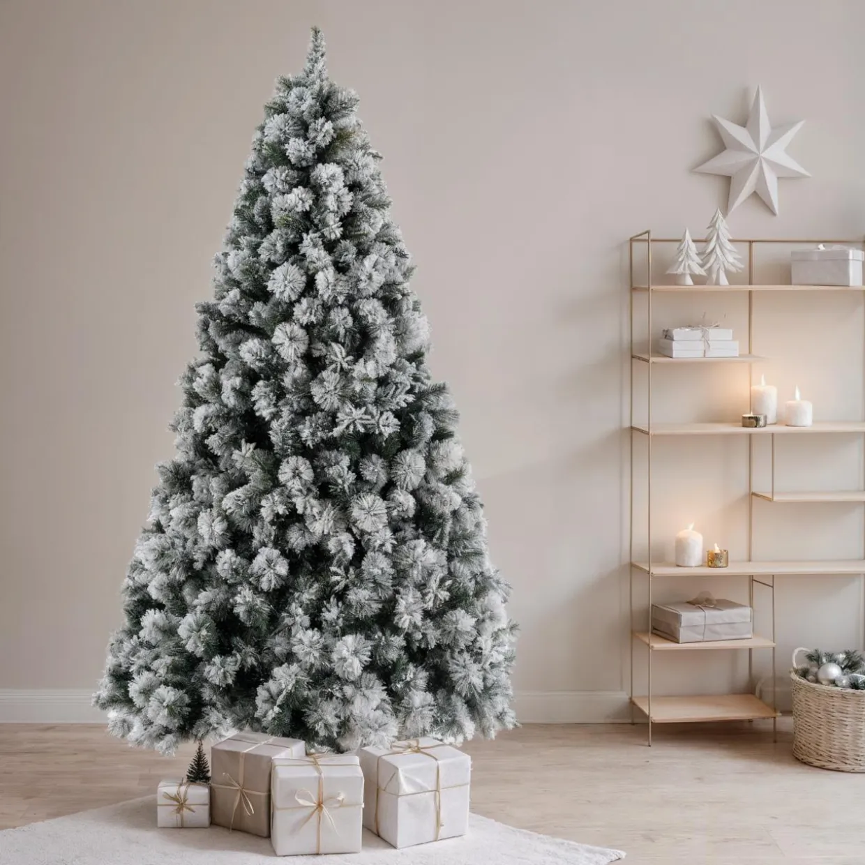 Sapin artificiel de Noël (H300 cm) Edmonton Vert enneigé