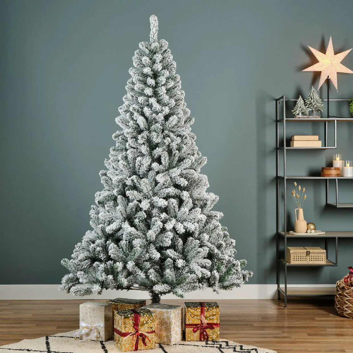 Sapin artificiel de Noël (H150 cm) King Vert enneigé