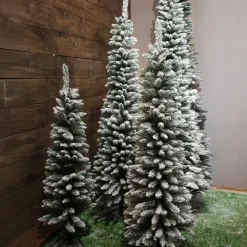 Sapin artificiel de Noël (H240 cm) Narrow Vert enneigé