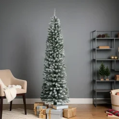 Sapin artificiel de Noël (H150 cm) Narrow Vert enneigé