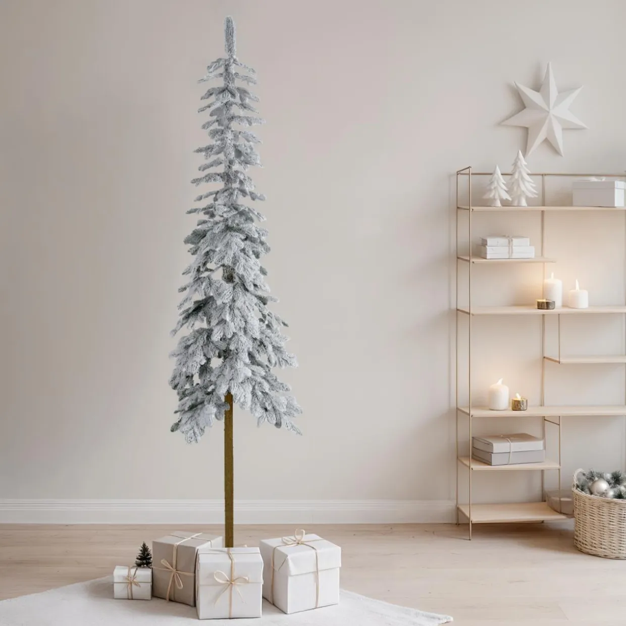 Sapin artificiel de Noël (H180 cm) Sierra Vert enneigé