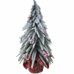 Sapin artificiel de table (H27 cm) Baies et tartan écossais