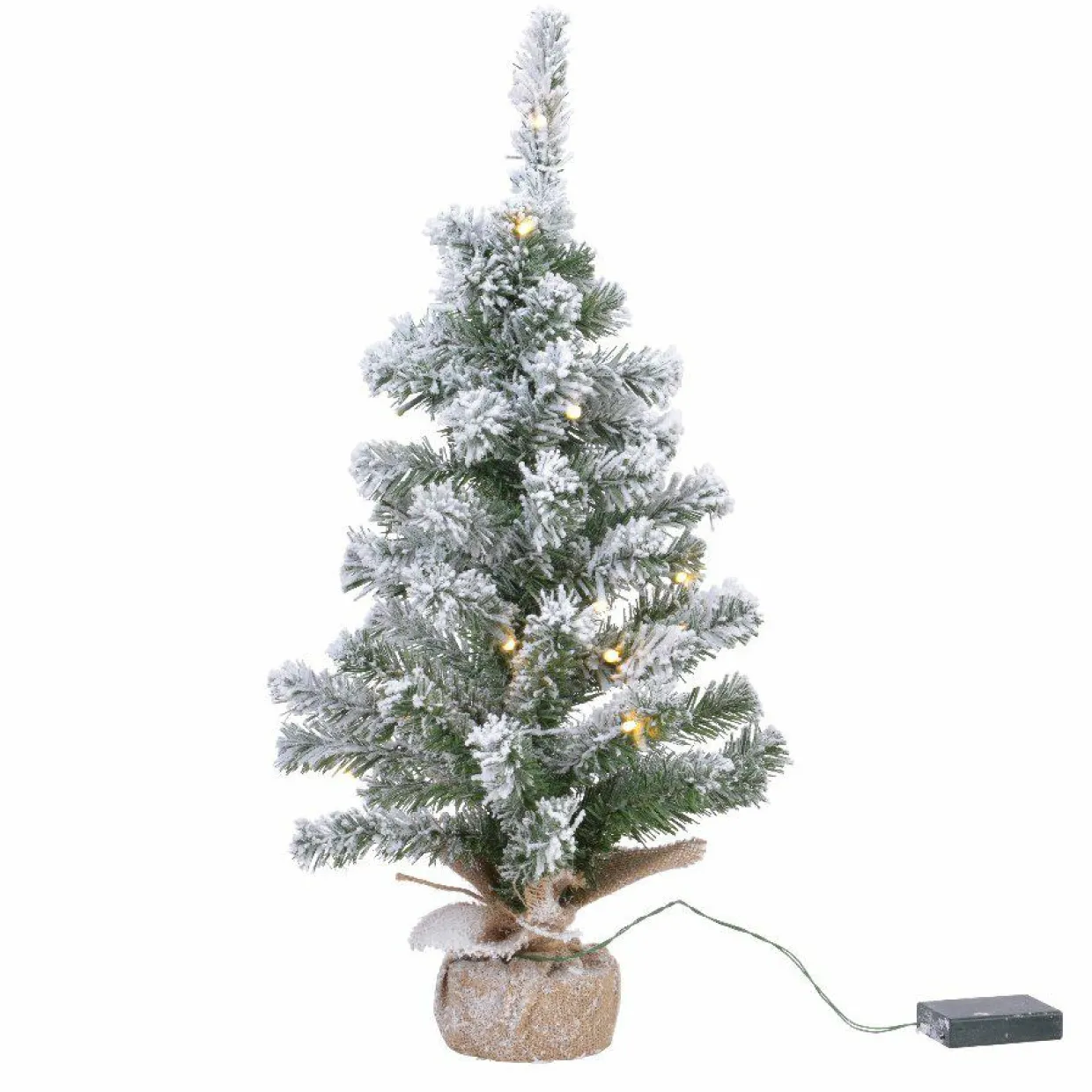 Sapin artificiel de table pré-illuminé (H60 cm) Royal Vert enneigé
