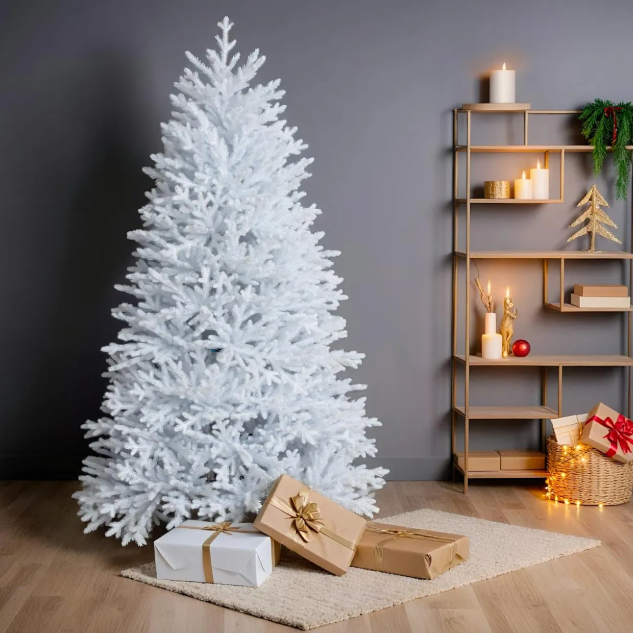 Sapin de Noël artificiel (H210 cm) Quebec Blanc