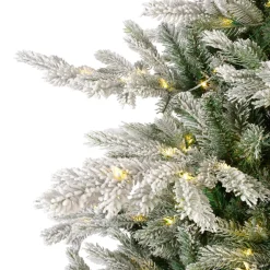 Sapin de Noël artificiel lumineux 550 LED (H210 cm) Glorious Vert enneigé