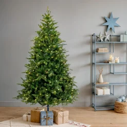 Sapin de Noël artificiel lumineux 600 LED (H240 cm) Idaho Vert sapin