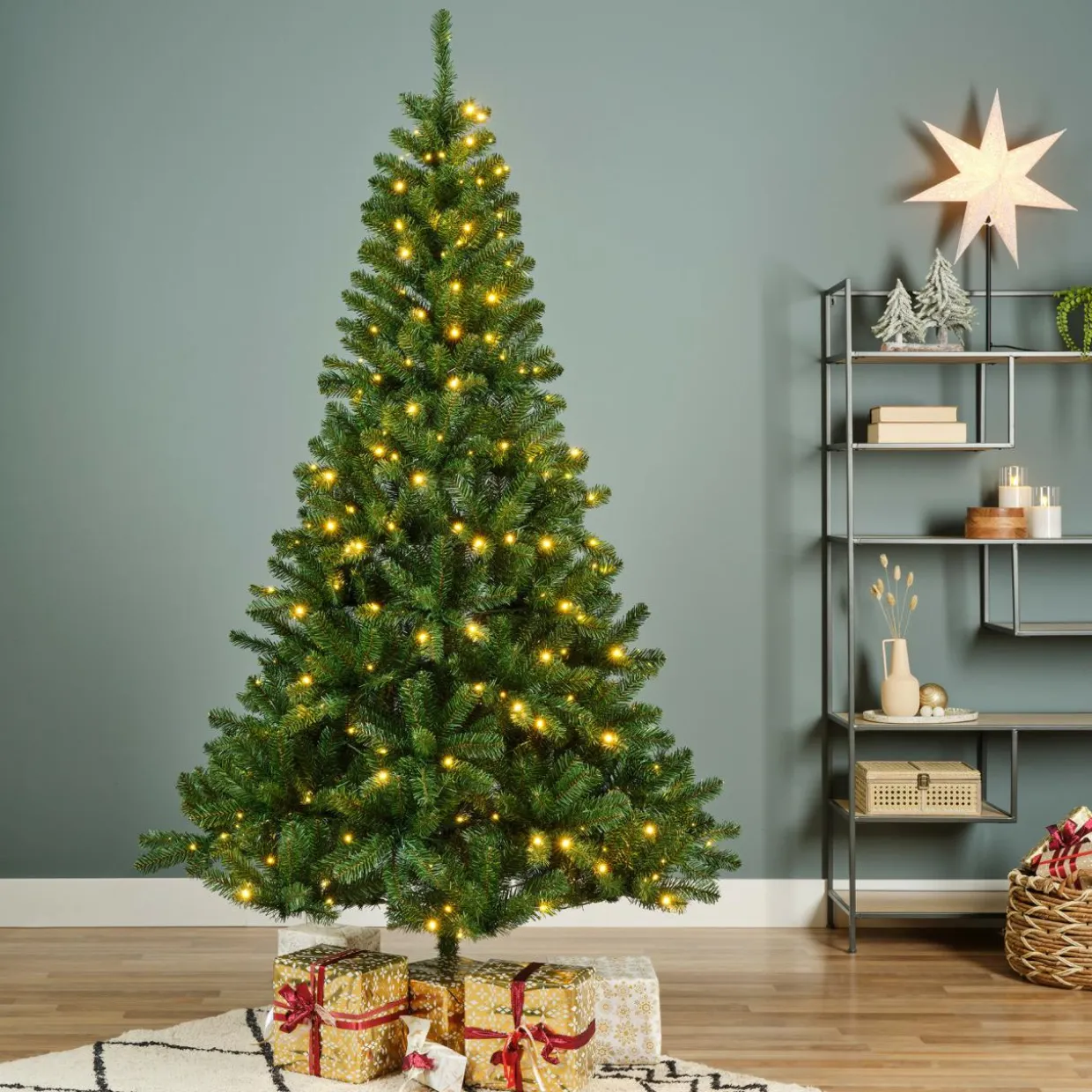 Sapin de Noël artificiel lumineux 200 LED (H150 cm) King Vert sapin