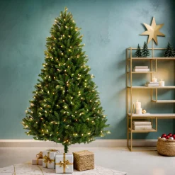 Sapin de Noël artificiel lumineux 320 LED (H180 cm) Barrow Vert sapin
