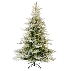 Sapin de Noël artificiel lumineux 400 LED (H180 cm) Glorious Vert enneigé