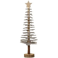 Sapin de Noël en feutrine à poser (H37 cm) Esprit chalet Gris