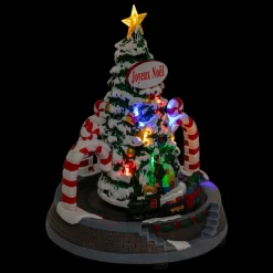 Sapin de Noël lumineux et animé à piles (H24 cm) Arches sucre d'orge