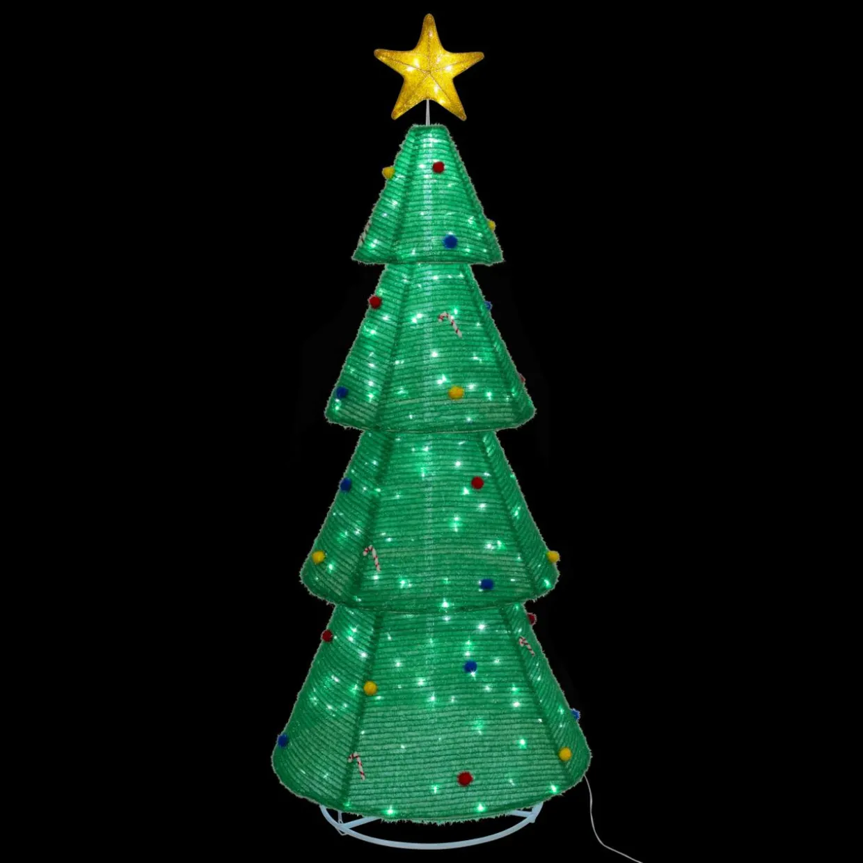 Sapin de Noël lumineux 200 LED (H188 cm) Grande étoile Blanc froid