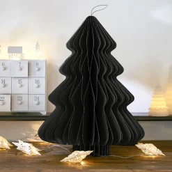 Sapin en papier à suspendre (H40 cm) fermeture Magnétique Noir