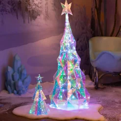 Sapin lumineux 120 Micro LED (H110 cm) Ice Blanc froid