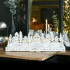 Scène de vie lumineuse à piles en bois (45 x H15 cm) Village enchanté