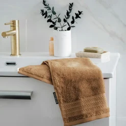Serviette de bain coton bio (30 x 50 cm) Méline Camel