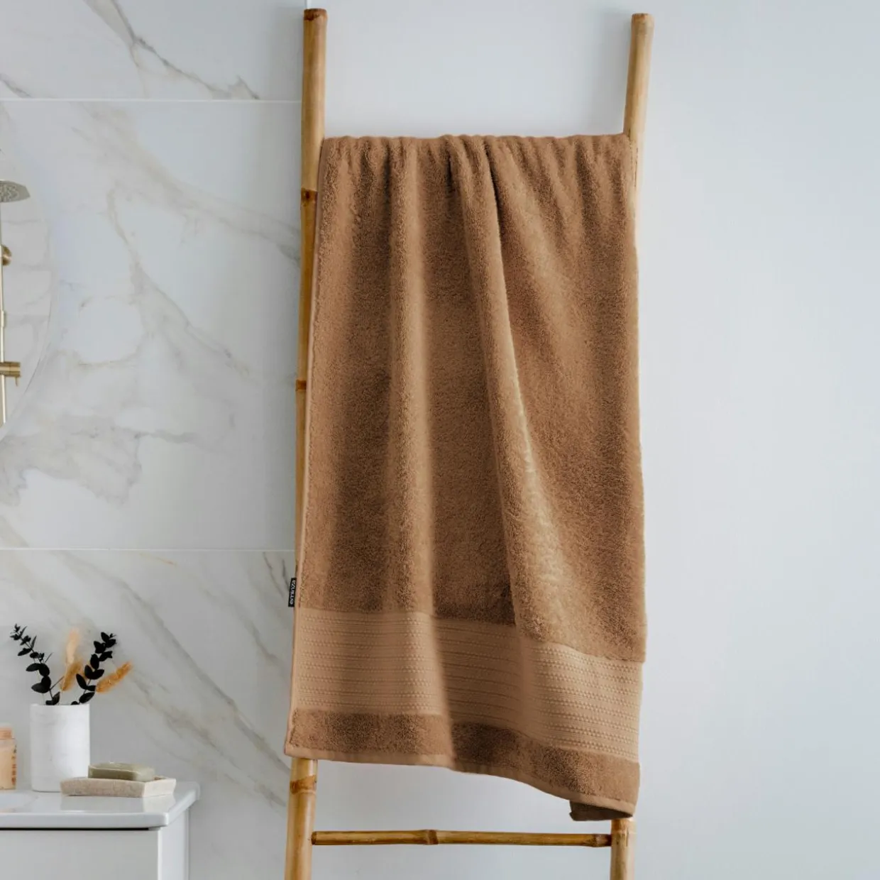 Serviette de bain coton bio (70 x 130 cm) Méline Camel