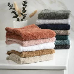 Serviette de bain coton bio (90 x 150 cm) Méline Bleu glacier