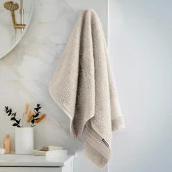 Serviette de bain coton bio (50 x 90 cm) Méline Beige pampa