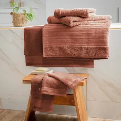 Serviette de bain coton bio (90 x 150 cm) Méline Terracotta