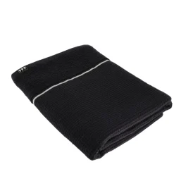 Serviette de bain coton nid d'abeille (70 x 130 cm) Japandi Noir