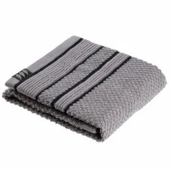 Serviette de bain coton (30 x 50 cm) Black Line Gris / noir