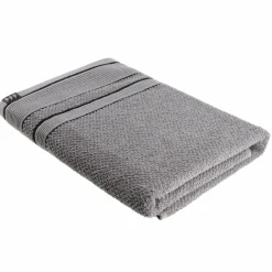 Serviette de bain coton (70 x 130 cm) Black Line Gris / noir