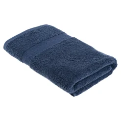 Serviette de bain coton (70 x 130 cm) Timeless Bleu marine