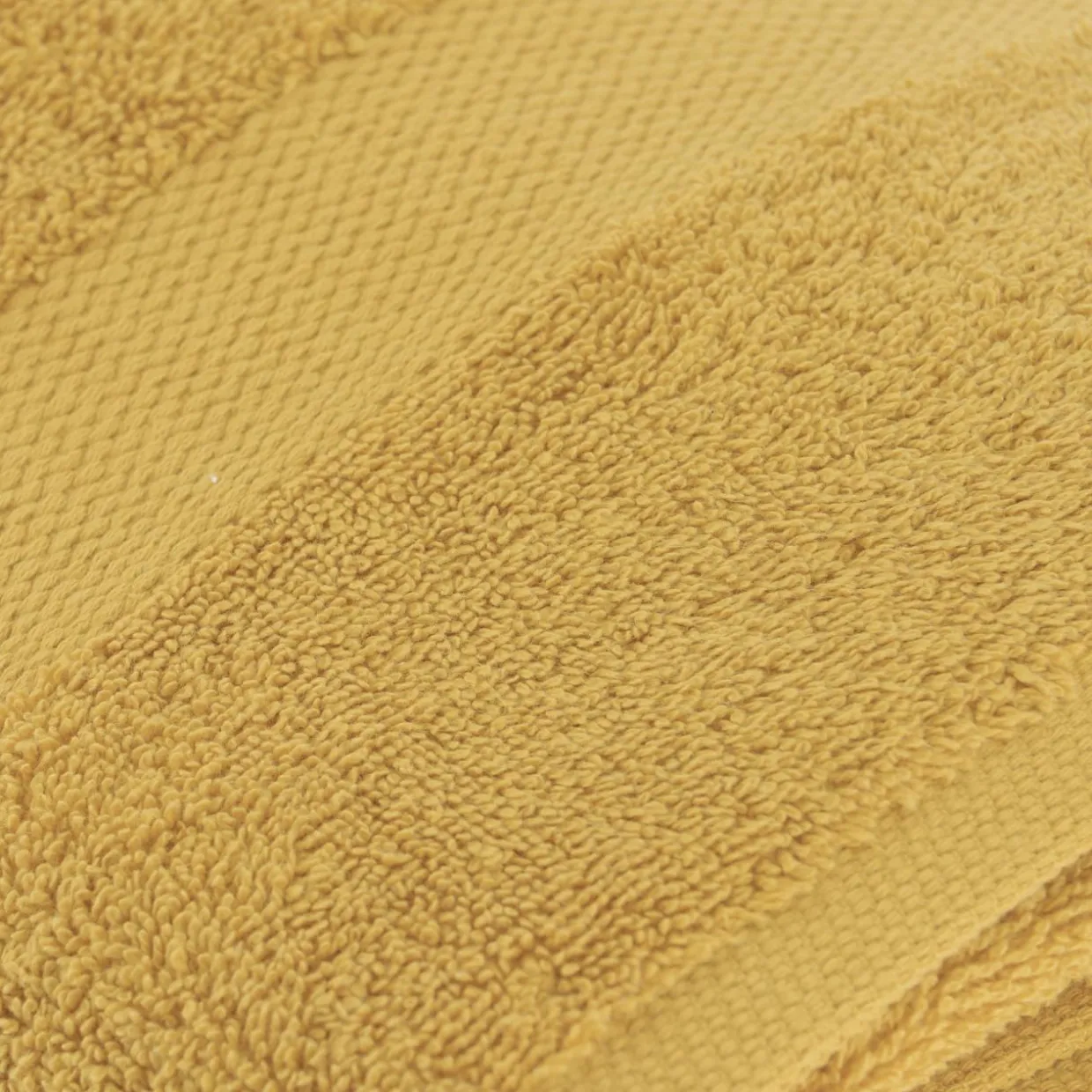 Serviette de bain coton (90 x 150 cm) Timeless Jaune moutarde