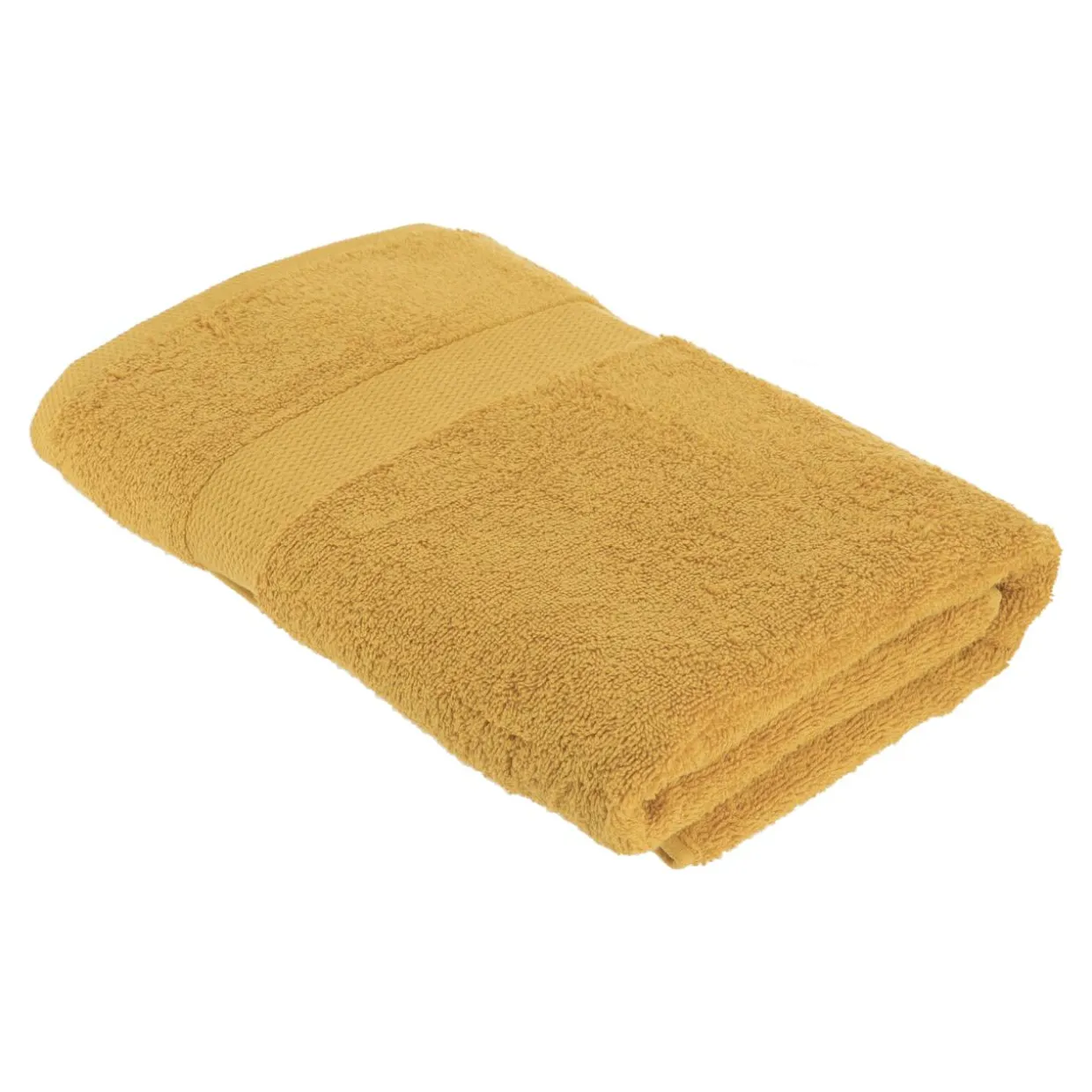 Serviette de bain coton (70 x 130 cm) Timeless Jaune moutarde