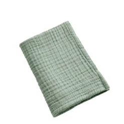 Serviette de bain gaze de coton (30 x 50 cm) Gaïa Vert eucalyptus